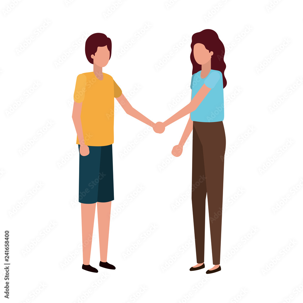 young couple avatar character young couple avatar character