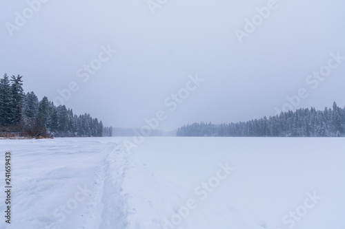 Snow Covered Canadian Lake