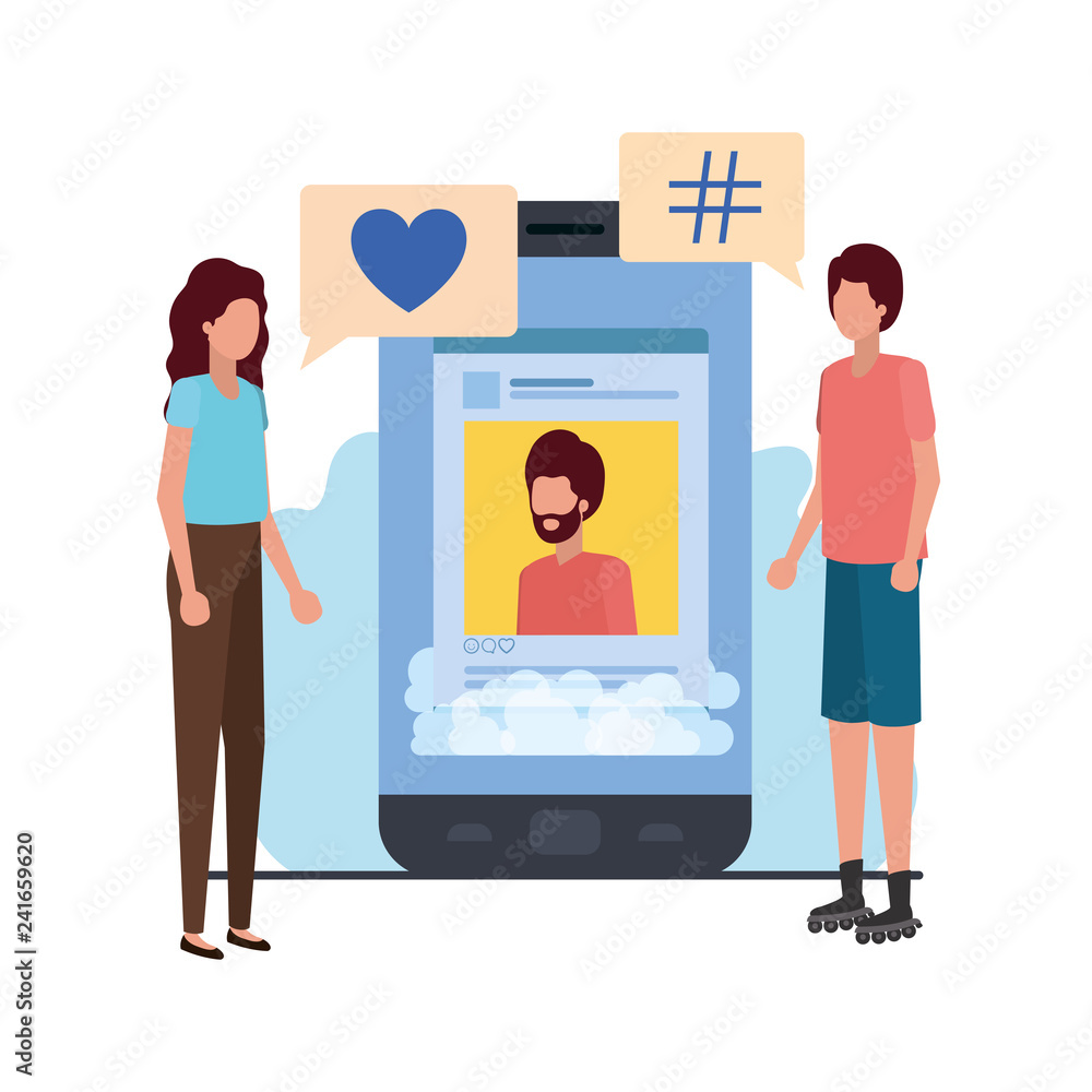 couple with social network profile avatar character couple with social network profile avatar character