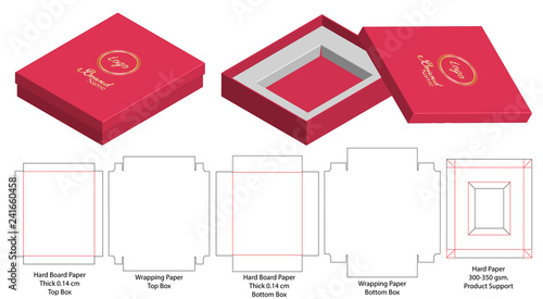 Box packaging die cut template design. 3d mock-up