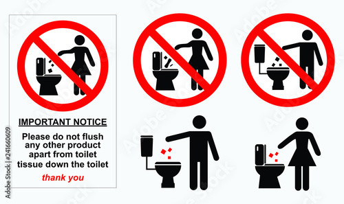 set of sanitary sign. easy to modify