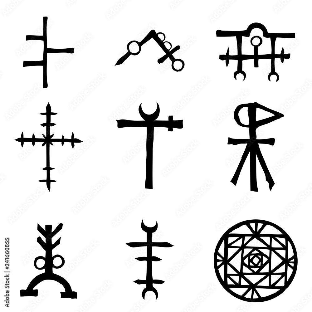 Futhark Norse island and Viking symbol set. Imaginary magic letters in hand  drawing and writing symbols. Inspired by ancient Iceland and ethnic Norse  Viking. Vector Stock Vector | Adobe Stock