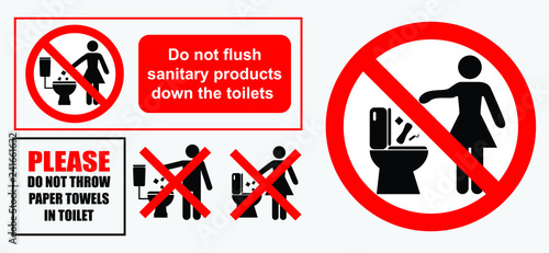 set of sanitary sign. easy to modify