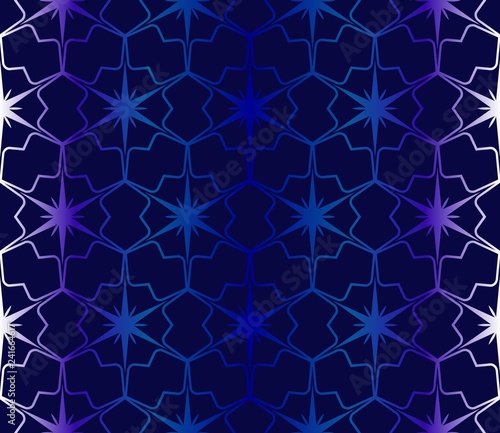 Dark blue Pattern Of Geometric Style. Seamless. Vector Illustration. Design For Printing, Presentation, Textile Industry