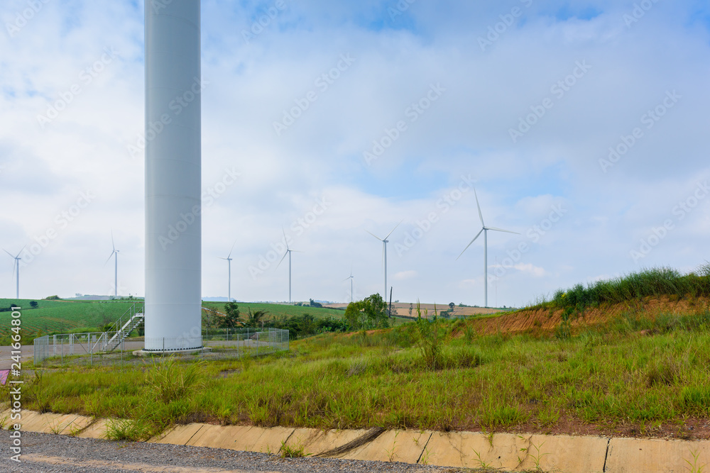Windmill turbine for electric production at Khao Kho, Petchaboon, Thailand Windmill turbine for electric production at Khao Kho, Petchaboon, Thailand