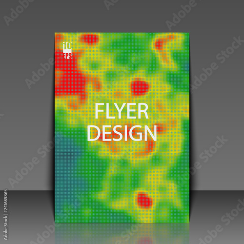 Colored heat map for temperature. Flyer template. Eps10 Vector illustration