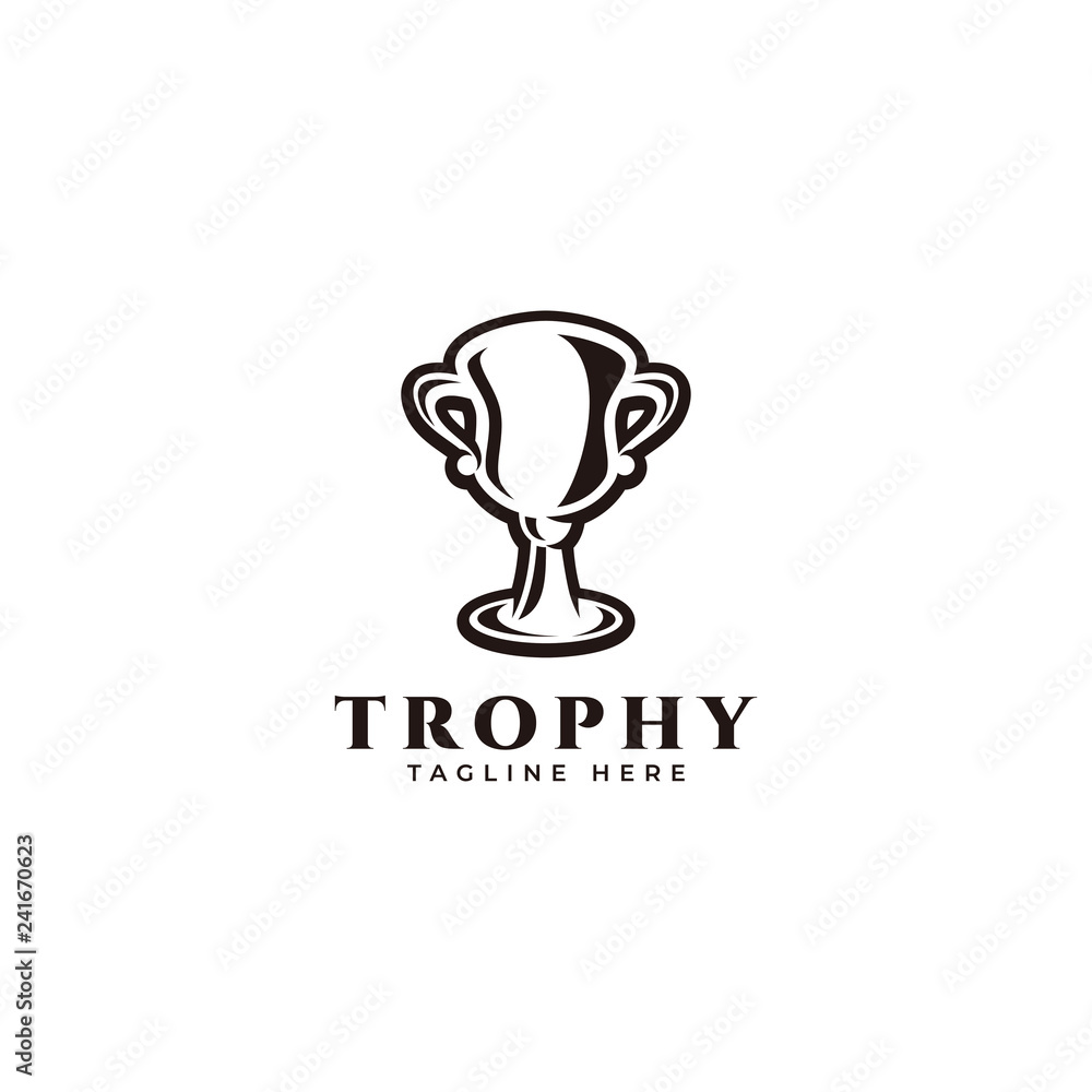 Champion sport trophy cup silhouette logo icon vector Champion sport trophy cup silhouette logo icon vector