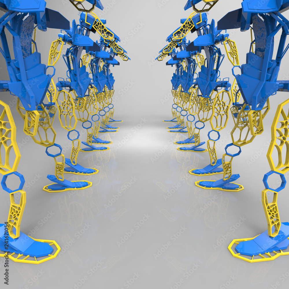 Photo & Art Print 3D generative design of a robot - 3D Illustration ...