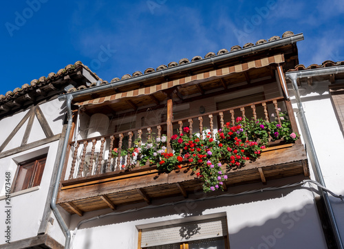 Traditional balcony in Villanueva de la Vera, Caceres, Extremadura, Spain photo