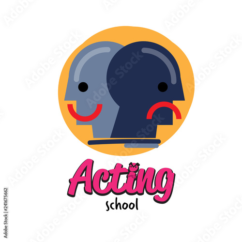 acting school logo design - vector