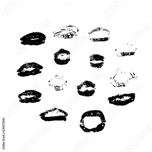 Wallpaper Mural Vector set of real lips silhouettes. Lips collection. Torontodigital.ca