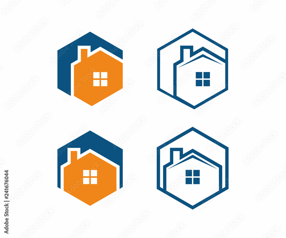 Set of House logo design concept, Residential logo template