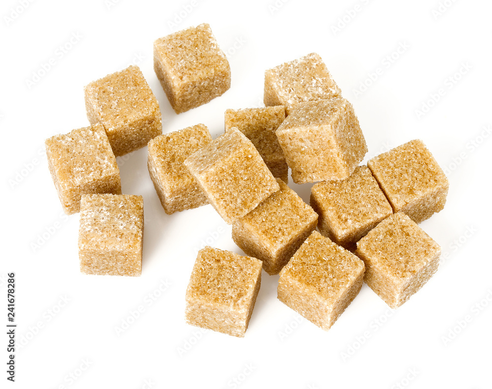 brown sugar cubes isolated on white brown sugar cubes isolated on white