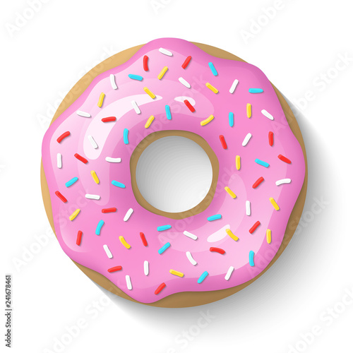 Fotobehang Donut isolated on a white background