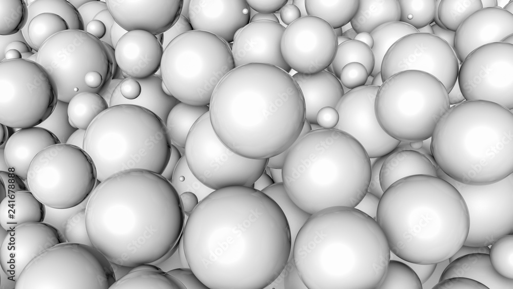 many gray three-dimensional spheres. 3d rendering many gray three-dimensional spheres. 3d rendering