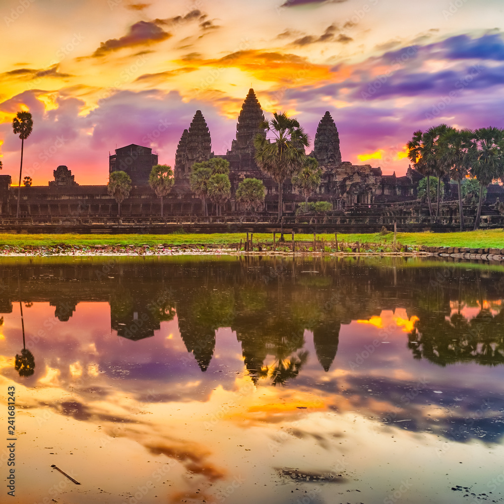 Angkor Wat temple at sunrise. Siem Reap. Cambodia