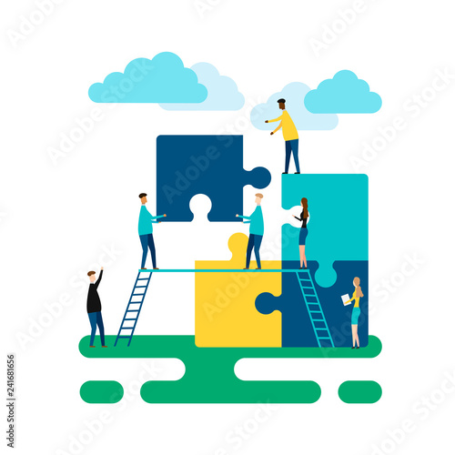 Business concept. Team metaphor. isolated on white background. Vector illustration.