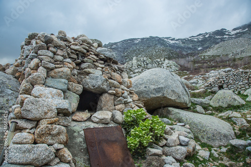 stone wall in the Corsica mountains