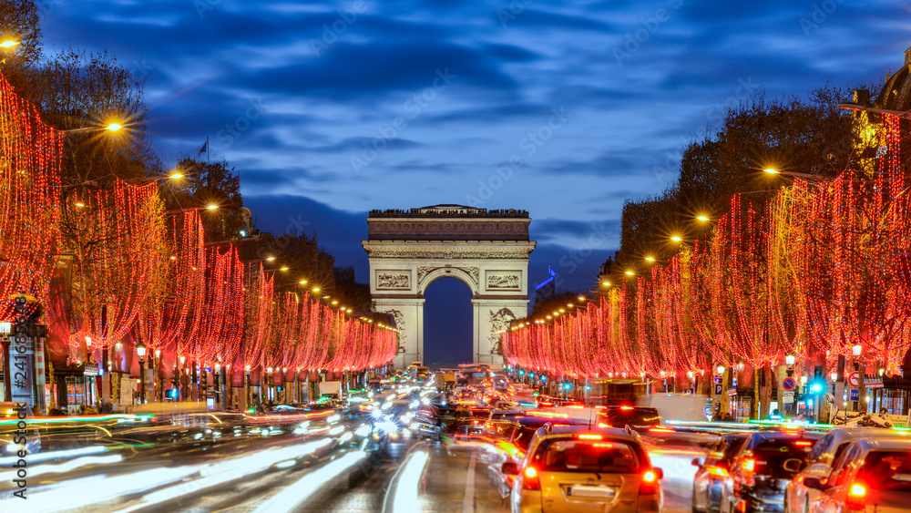 Paris by night - obrazy, fototapety, plakaty 