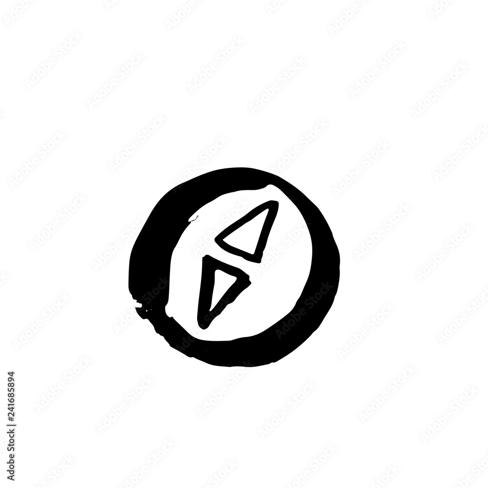 Compas grunge icon. Vector hand drawn illustration. Compas grunge icon. Vector hand drawn illustration.