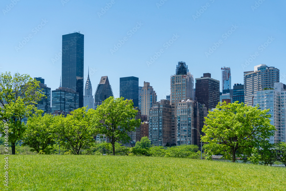 Park and skyline of Midtown Manhattan in New York City