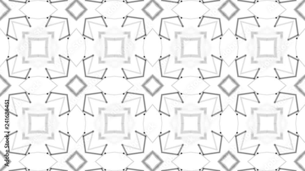 black and white animated pattern. Abstract moving kaleidoscope background. 3d rendering black and white animated pattern. Abstract moving kaleidoscope background. 3d rendering