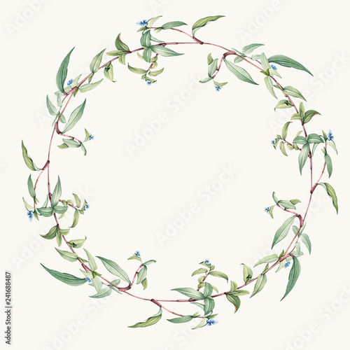 Green leaf wreath design vector