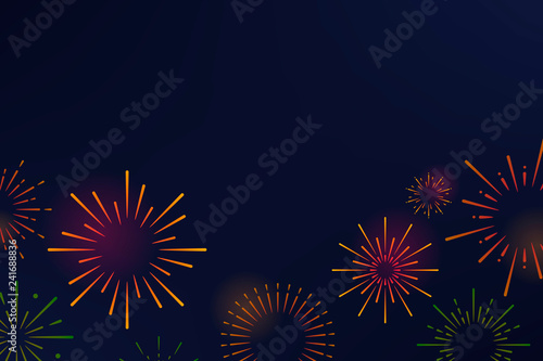 Firework explosions background design vector