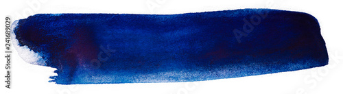 dark blue watercolor stain on a white background photo