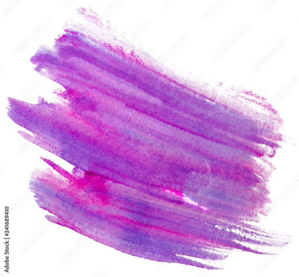 Magenta blot spot watercolor hand-drawn on white background isolated Magenta blot spot watercolor hand-drawn on white background isolated
