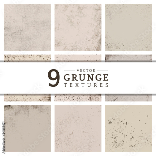 Beige grunge distressed texture collection