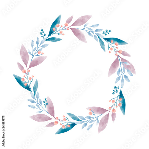 Watercolor wreath graphic vector design