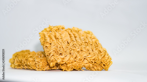 Yellow vermicelli, white background