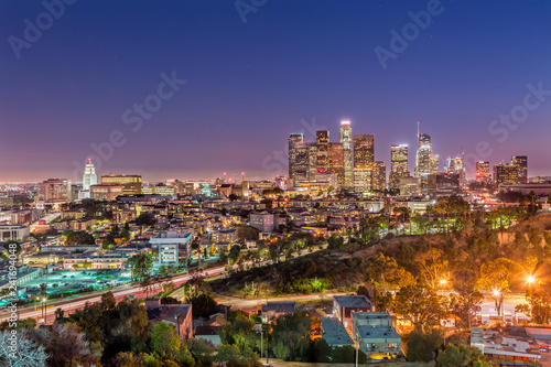 The Skyline of Los Angeles at Dusk