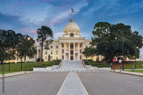 Alabama State Capitol in Montgomery at Dusk