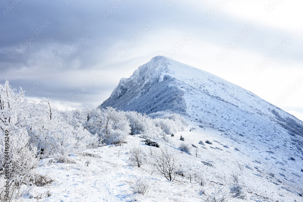European beautiful winter mountains. Winter on Dry mountain, Trem, Serbia