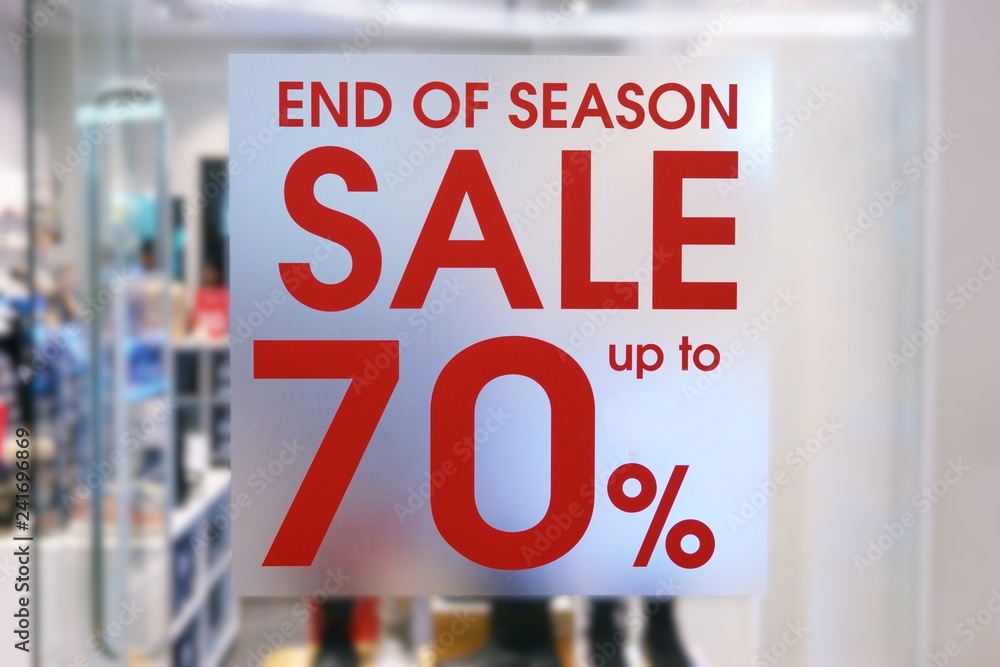 Shop Window With Sale Sign at shopping mall Shop Window With Sale Sign at shopping mall