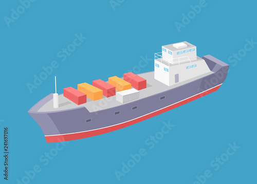 Cargo Ship Marine Commercial Vessel Vector Icon