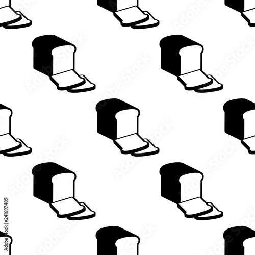 Icono plano patrón con pan de molde en color negro