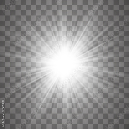 Glow light effect. Star burst with sparkles. Sun. Vector illustration. © Vitalii