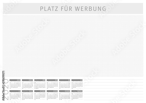 Schreibtischunterlage mit Kalender 2020 A2/A1