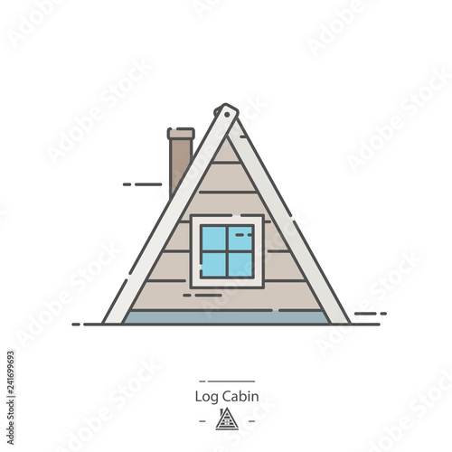 Log cabin - Line color icon