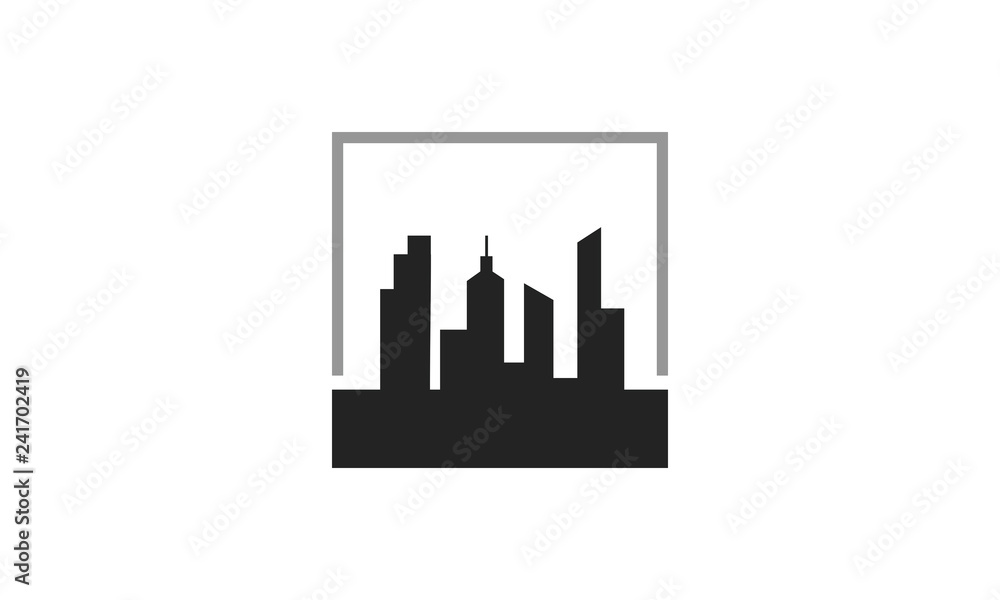 town vector silhouette