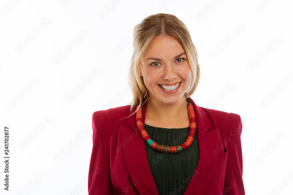 Cheerful positive young woman smiling to you Cheerful positive young woman smiling to you