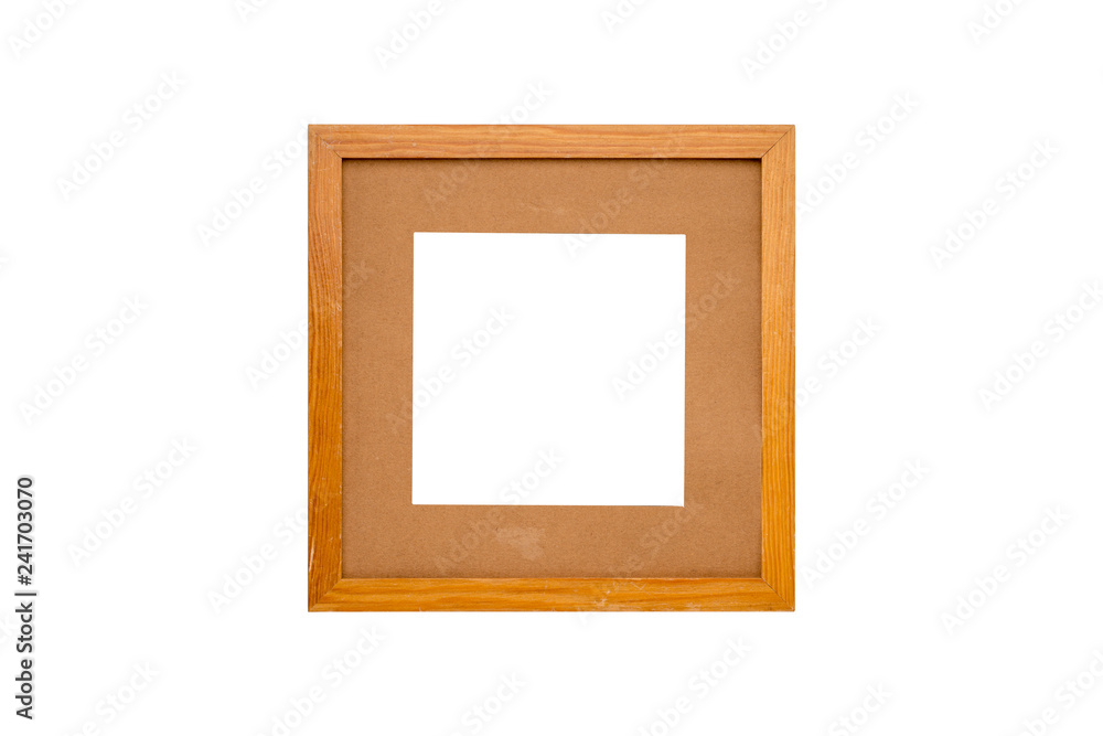 old wood picture frame with passepartout, isolated on white old wood picture frame with passepartout, isolated on white