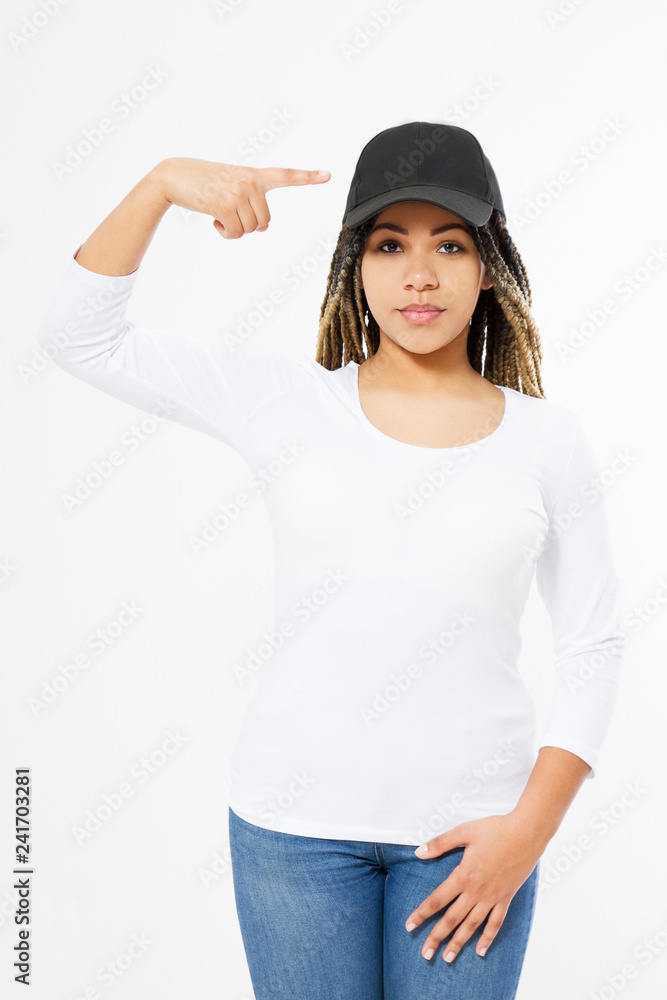 Summer t shirt design and people concept close up of young afro american woman in blank template white t-shirt. Mock up. Copy space. African hair style. front view. Summer t shirt design and people concept close up of young afro american woman in blank template white t-shirt. Mock up. Copy space. African hair style. front view.