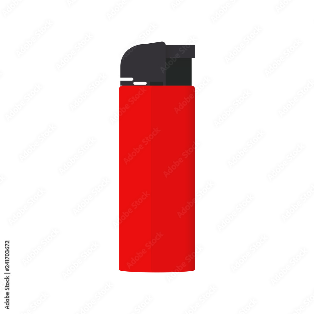 Realistic Red Lighter. White background. Vector illustration. EPS 10. Realistic Red Lighter. White background. Vector illustration. EPS 10.
