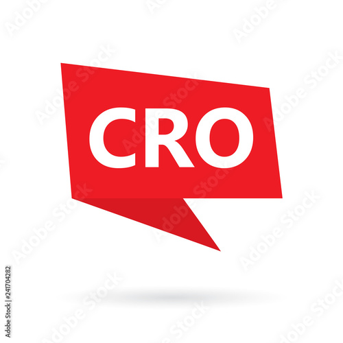 CRO (Conversion Rate Optimization) acronym on a speach bubble- vector illustration