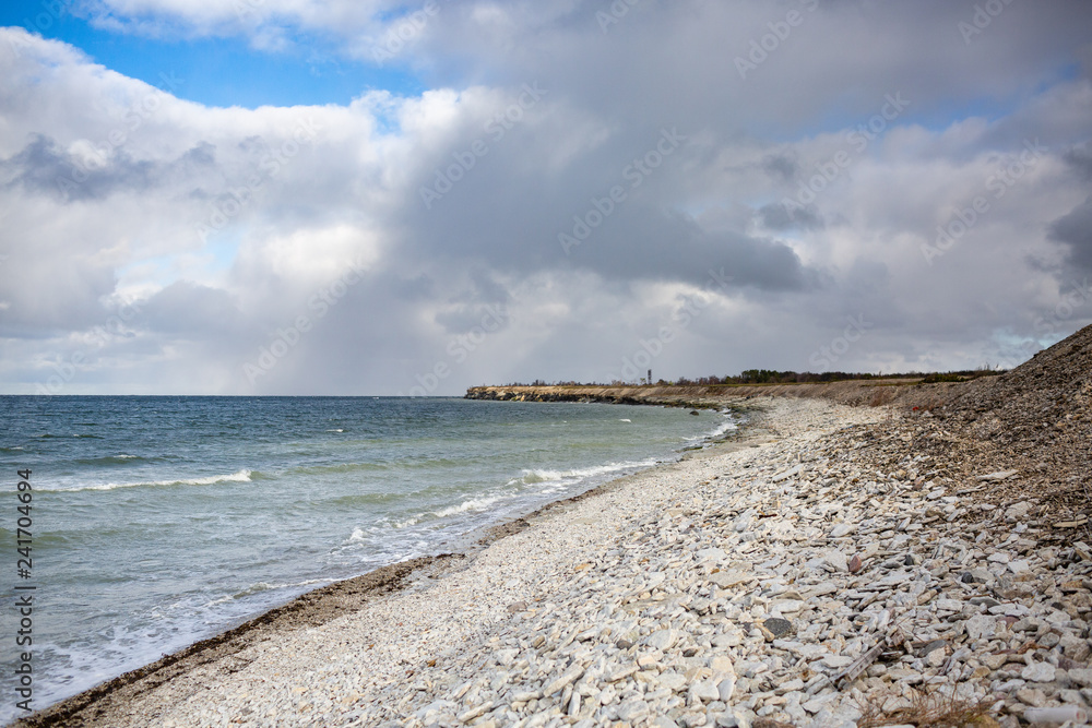 Rocky beach in Pakri islands, Estonia during autumn.