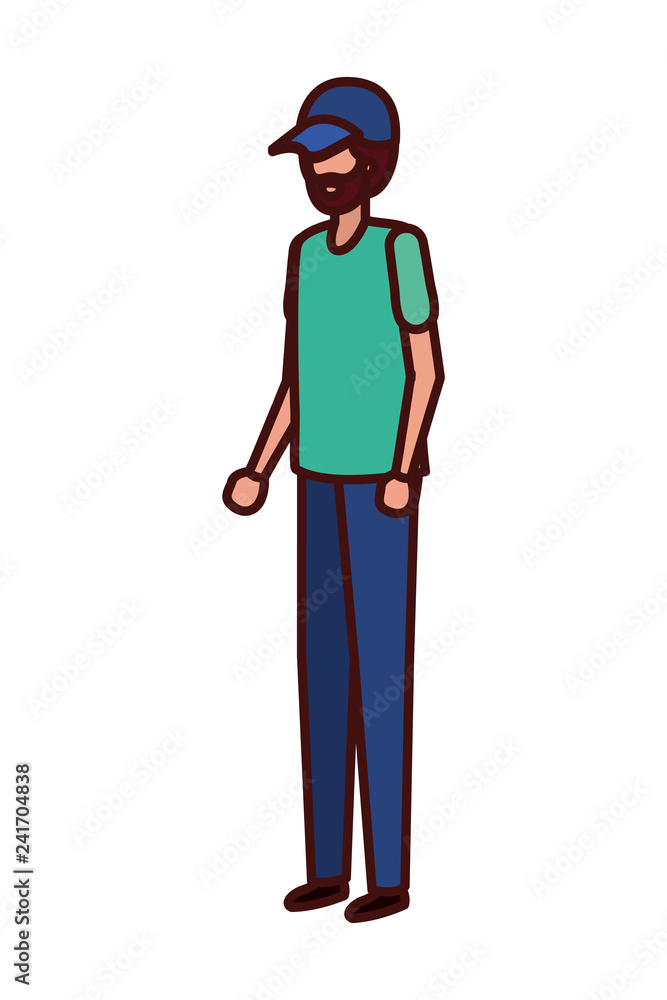 young man standing avatar character young man standing avatar character